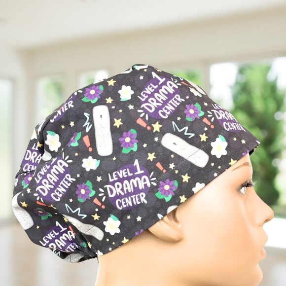 PREMIUM Level 1 Drama ~Euro Scrub Cap~ Unisex Nurse Cap, MD, CNA, NP, Tech, Vet - Picture 3 of 4